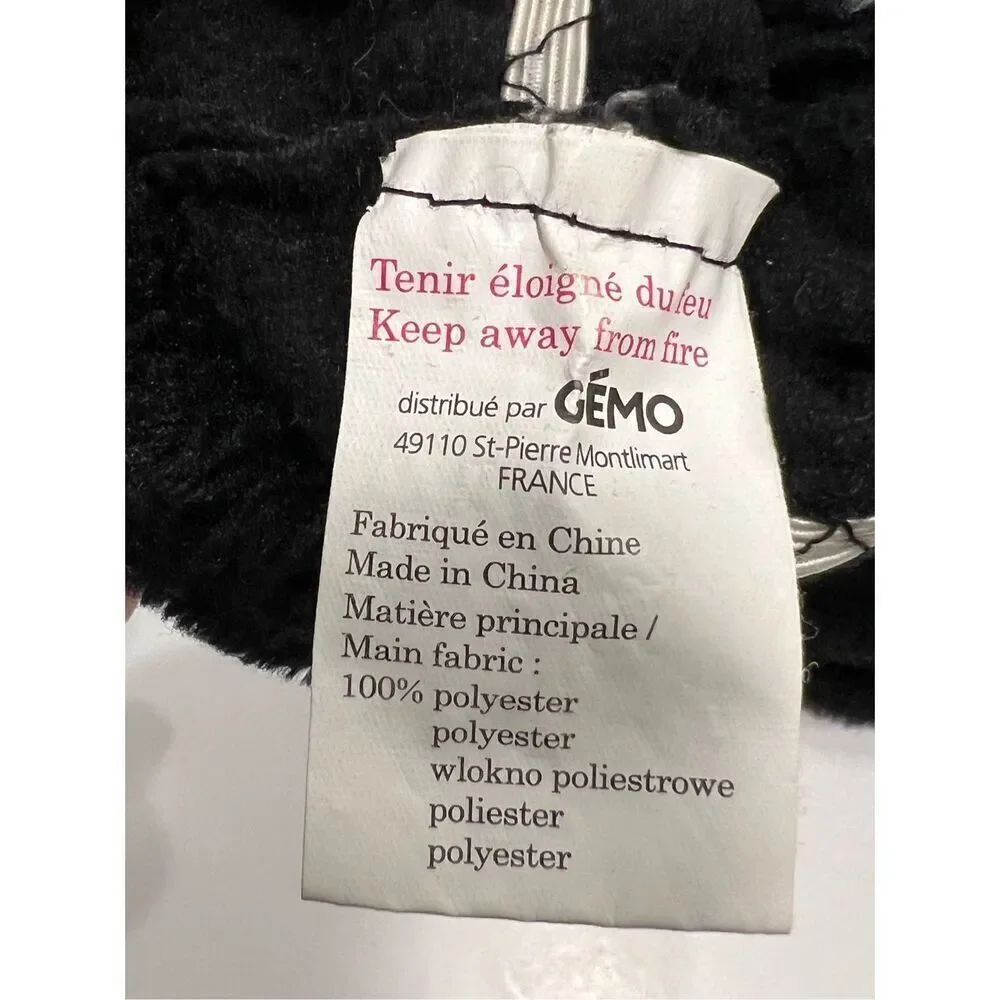 Gemo France Women’s Black Fleece Faux Fur Trim Gloves See Description